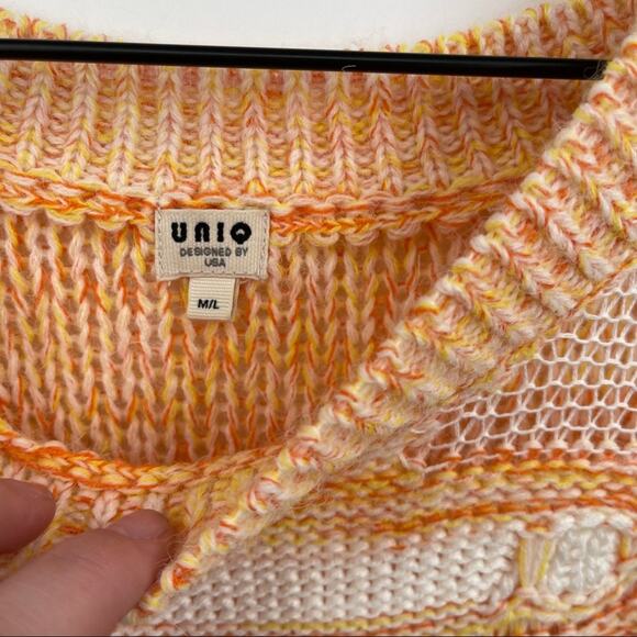 Orange Knit Sweater Size Medium/Large - Picture 5 of 8